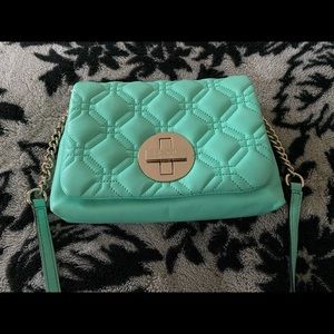 Kate Spade Quilted Crossbody - Mint and Gold
